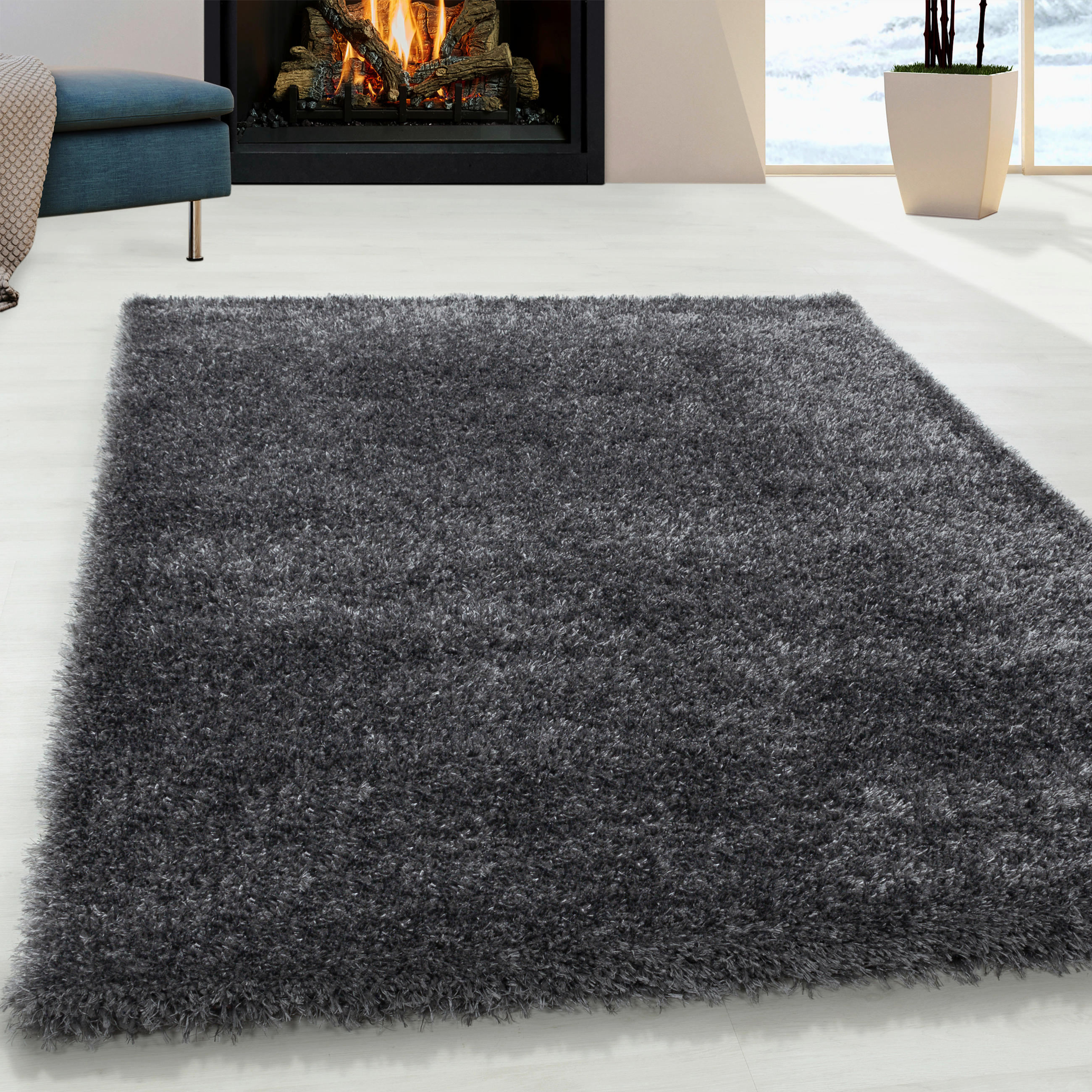 HOCHFLORTEPPICH 60/110 cm gewebt Grau - Grau, Basics, Textil (60/110cm) - Novel