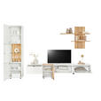 WOHNWAND  in Weiß, Eichefarben  310/203/42 cm  - Eichefarben/Anthrazit, Design, Glas/Holz (310/203/42cm) - Novel