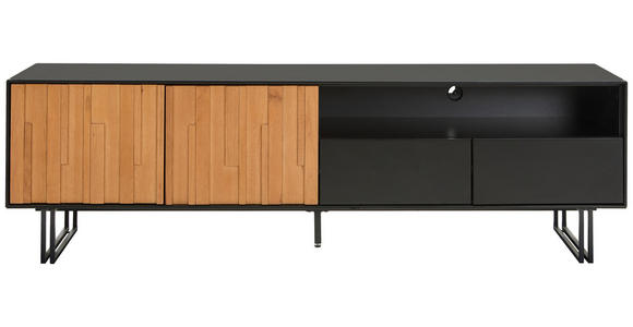 LOWBOARD  180/53/40 cm 2 Schublade(n) Beimöbel erhältlich, stehend  - Eichefarben/Schwarz, Trend, Holz/Holzwerkstoff (180/53/40cm) - Xora