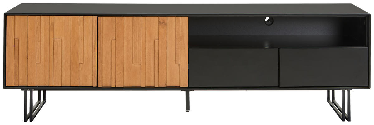 LOWBOARD  180/53/40 cm 2 Schublade(n) Beimöbel erhältlich, stehend  - Eichefarben/Schwarz, Trend, Holz/Holzwerkstoff (180/53/40cm) - Xora