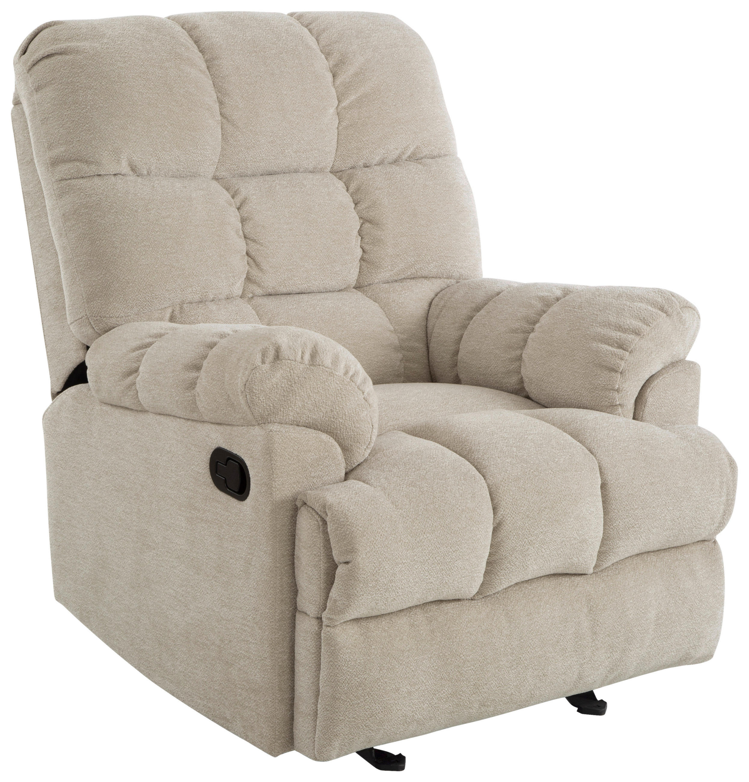 RELAXSESSEL CALIX Mikrofaser    - Beige/Schwarz, Design, Textil/Metall (91/105/102-172cm) - P & B