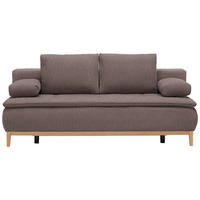 BOXSPRINGSOFA  in Webstoff Braun Skandinavisch  - Eichefarben/Beige, Design, Holz/Textil (202/78/93/100cm) - Venda