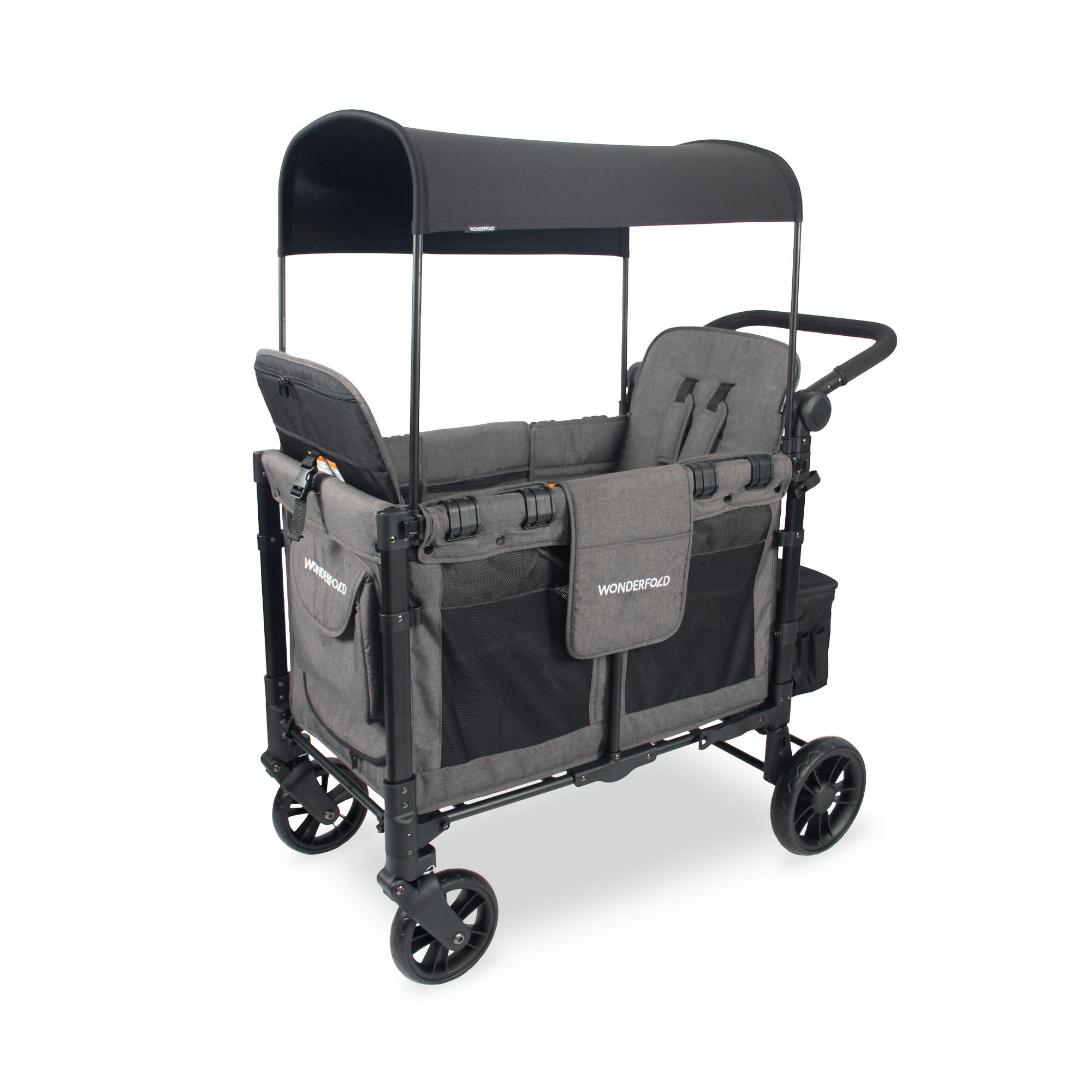 BOLLERWAGEN  W2 Elite Double Stroller Wagon   - Schwarz/Grau, Basics, Textil/Metall (63.50/113.03/137.16cm) - WONDERFOLD