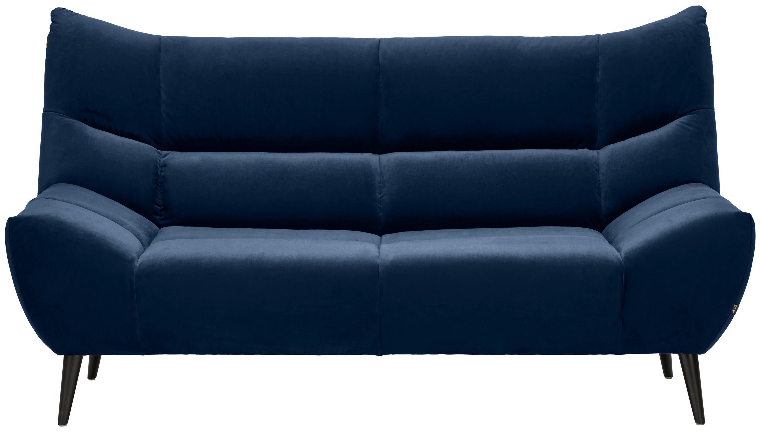 2-SITZER-SOFA in Mikrofaser Dunkelblau  - Schwarz/Dunkelblau, Design, Textil/Metall (190/106/99cm) - Xora