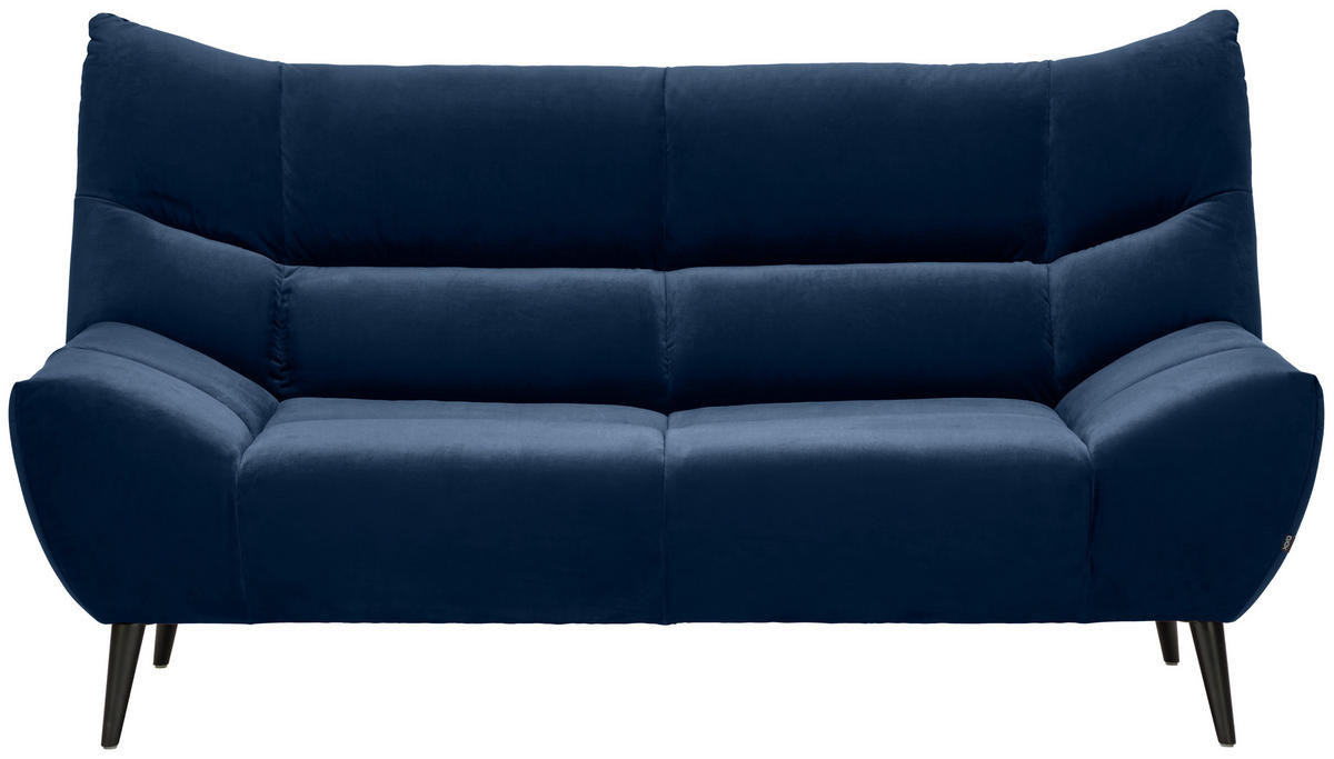 2-SITZER-SOFA in Mikrofaser Dunkelblau  - Schwarz/Dunkelblau, Design, Textil/Metall (190/106/99cm) - Xora