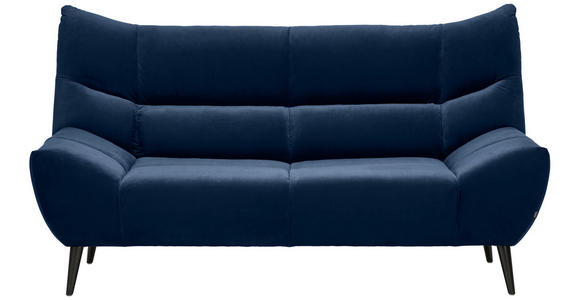 2-SITZER-SOFA in Mikrofaser Dunkelblau  - Schwarz/Dunkelblau, Design, Textil/Metall (193/106/101cm) - Xora