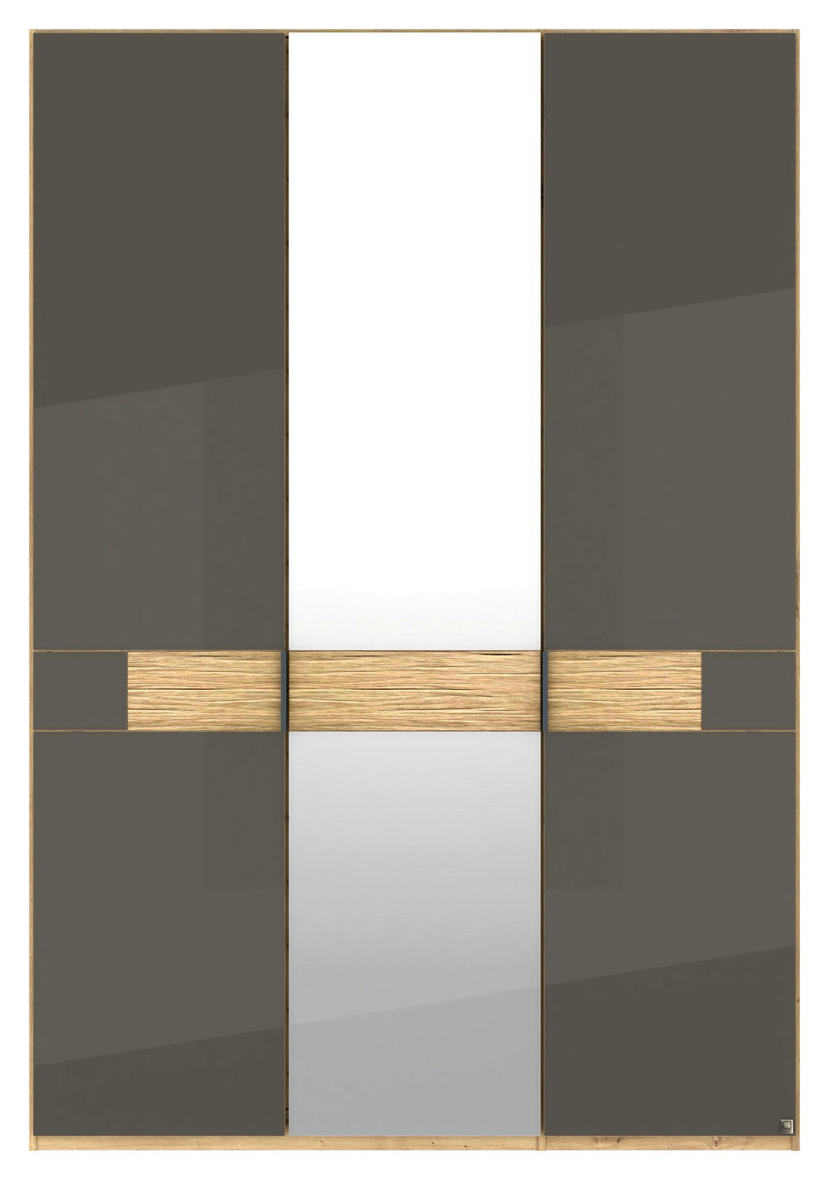 DREHTÜRENSCHRANK 150/216/58 cm,  in Braun, Eichefarben, 3 Tür(en)  - Schieferfarben/Eichefarben, Design, Glas/Holz (150/216/58cm) - Musterring