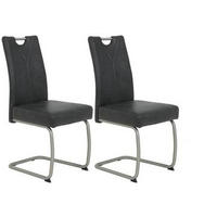 SCHWINGSTUHL-SET 2 Stück  in Edelstahl Mikrofaser  - Edelstahlfarben/Anthrazit, MODERN, Textil/Metall (43/99/58cm) - MID.YOU