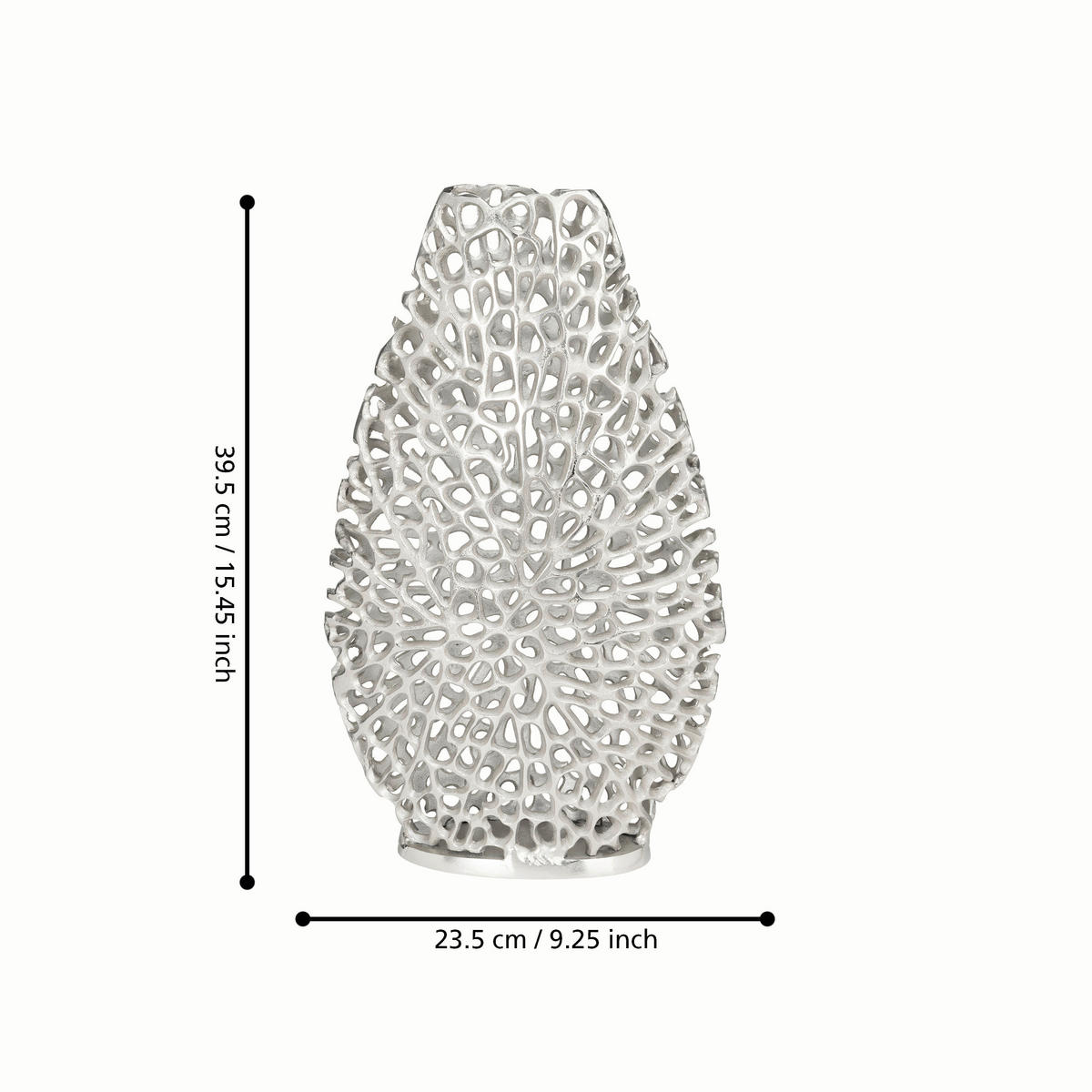 VASE  - Nickelfarben, LIFESTYLE, Metall (23,5/8/39,5cm)