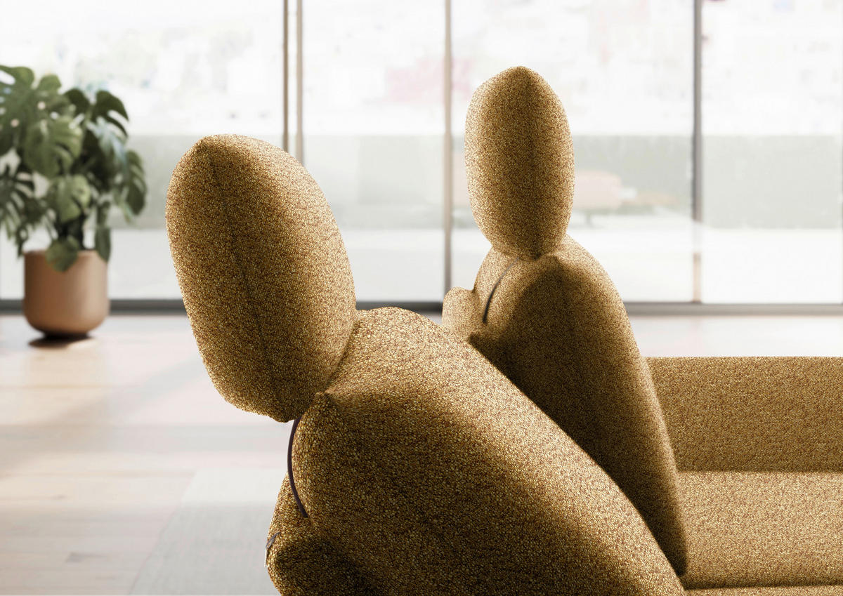 ECKSOFA  in Flachgewebe Currygelb  234/155 cm  - Currygelb/Schwarz, Design, Textil/Metall (234/155cm) - Dieter Knoll