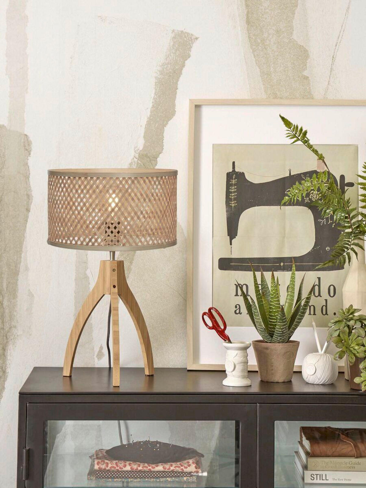 STOLNÍ LAMPA, nástěnný stmívač, 20/40/20 cm - přírodní barvy, Trend (20/40/20cm) - Good & Mojo