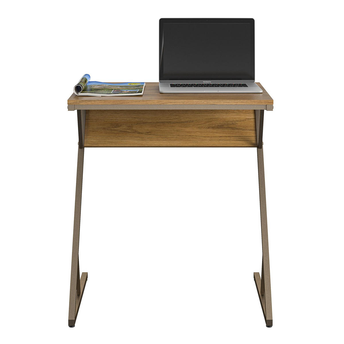 SCHREIBTISCH 64/72/49 cm  in Messingfarben, Walnussfarben  - Messingfarben/Walnussfarben, Design, Holzwerkstoff (64/72/49cm) - MID.YOU
