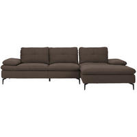 ECKSOFA Webstoff Dunkelbraun  - Dunkelbraun/Schwarz, Design, Textil/Metall (301/179cm) - Chilliano
