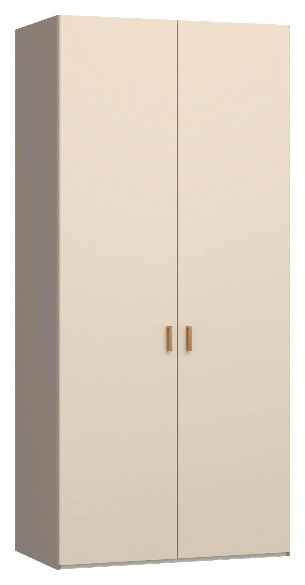 DREHTÜRENSCHRANK 102/220/59 cm,  in Creme, Hellbraun, 2-türig  - Hellbraun/Creme, Design, Glas/Holzwerkstoff (102/220/59cm) - Jutzler