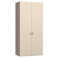 DREHTÜRENSCHRANK 102/220/59 cm,  in Creme, Hellbraun, 2-türig  - Hellbraun/Creme, Design, Glas/Holzwerkstoff (102/220/59cm) - Jutzler