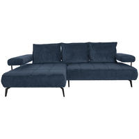 ECKSOFA Dunkelblau Webstoff  - Schwarz/Dunkelblau, Design, Textil/Metall (180/266cm) - Welnova