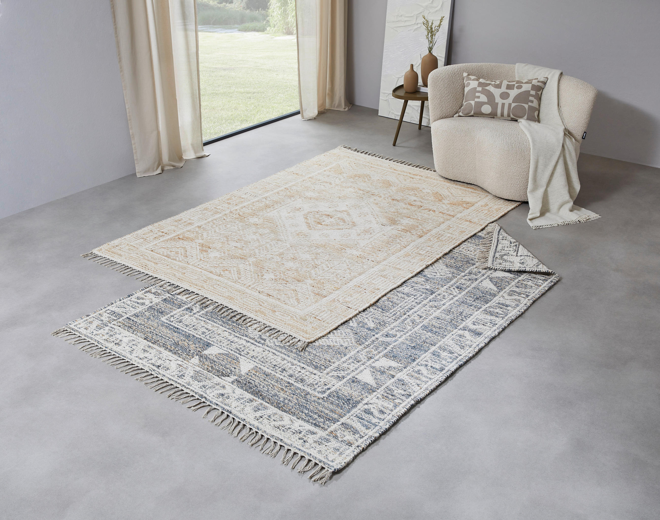 JUTOVÝ KOBEREC, 160/230 cm, přírodní barvy, béžová - přírodní barvy/béžová, Natur, textil (160/230cm) - Linea Natura
