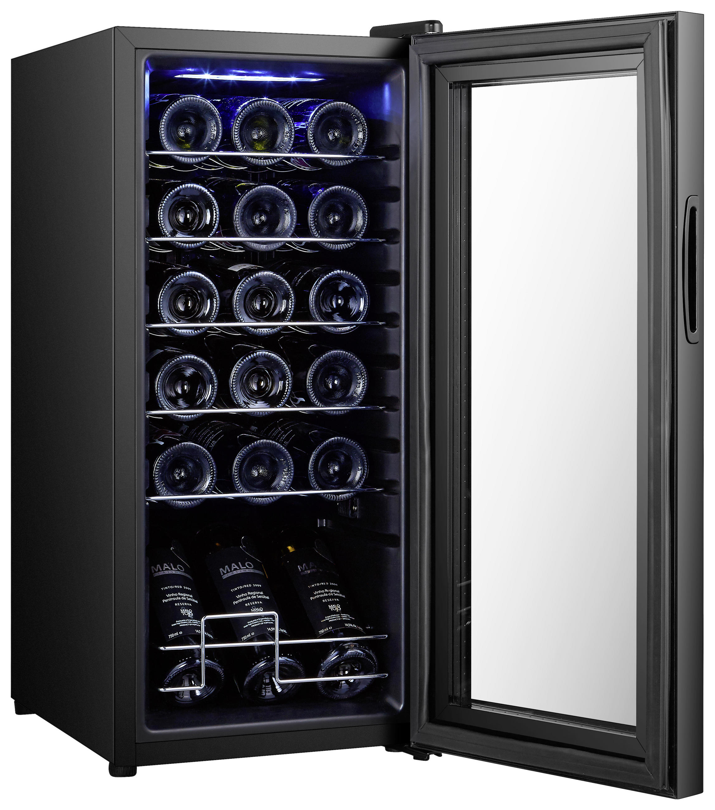 WEINKÜHLSCHRANK JC-53  - Schwarz, Basics, Glas/Metall (34,5/77/45cm) - Atrigo
