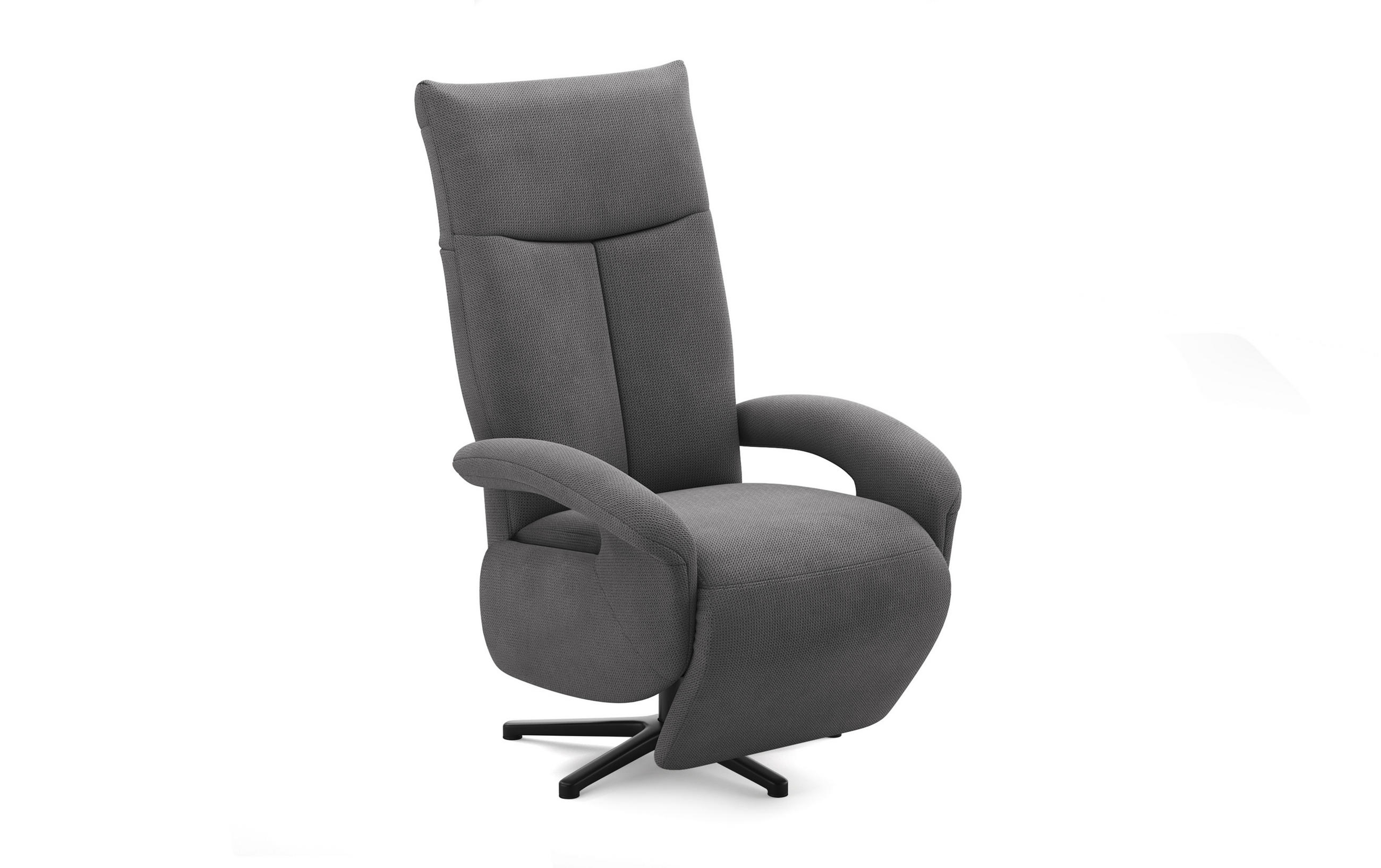 SESSEL in Flachgewebe Grau  - Schwarz/Grau, Konventionell, Textil/Metall (74/112/82cm) - Sit & More