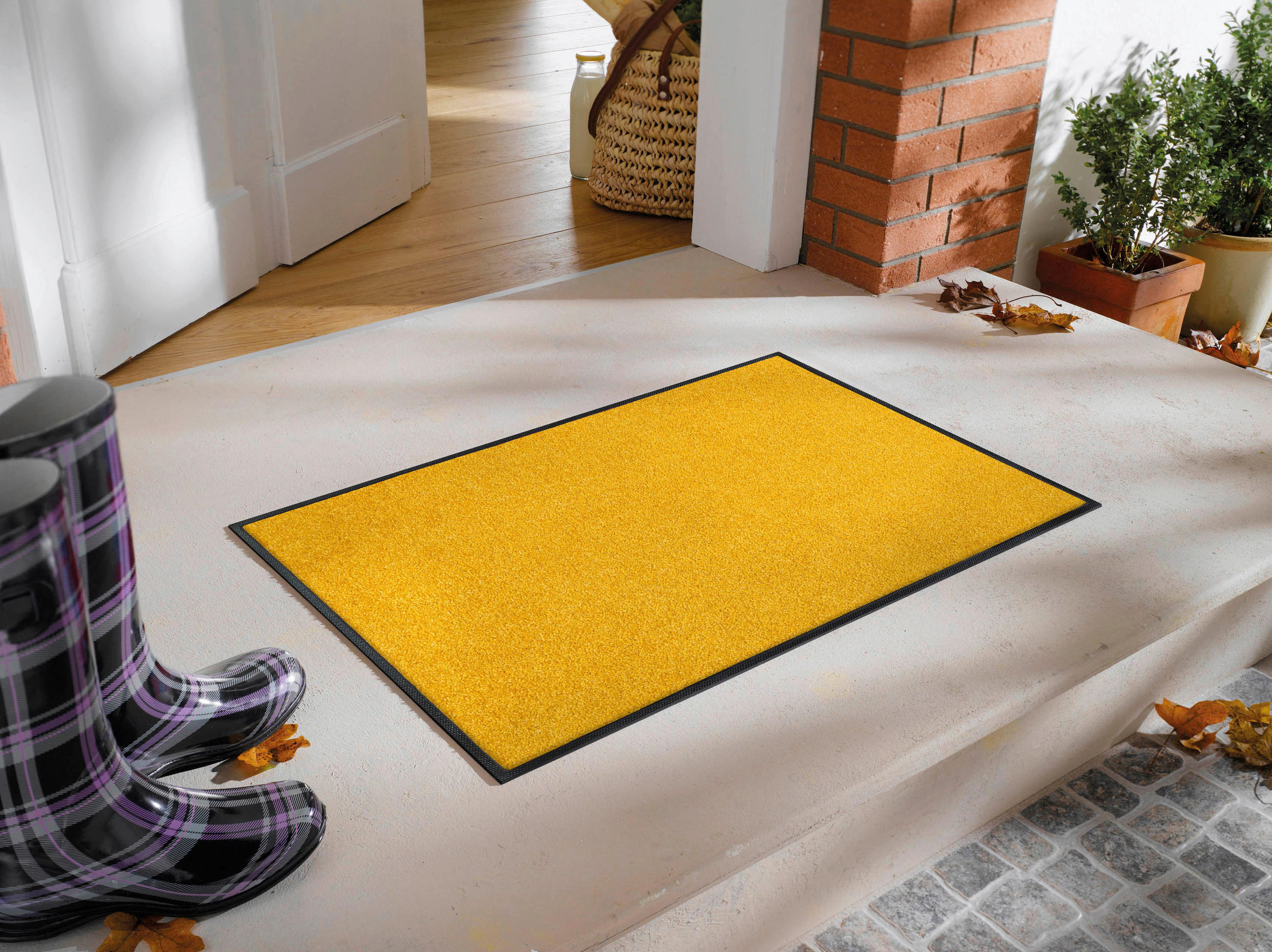 FUßMATTE  60/90 cm  Honig  - Honig, KONVENTIONELL, Kunststoff/Textil (60/90cm) - wash+dry