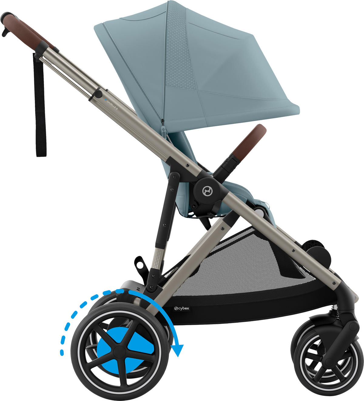 KINDERWAGEN E-GAZELLE S  - Taupe/Hellblau, Basics, Kunststoff/Metall (94.5/66/100cm) - Cybex