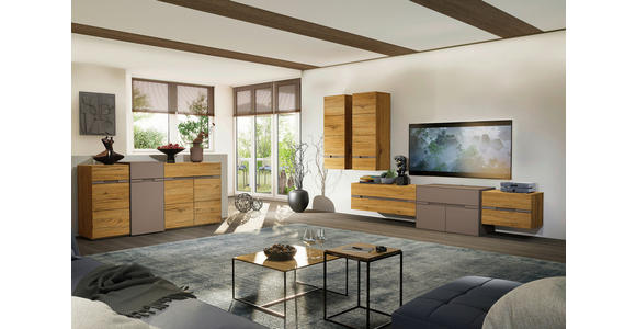 WOHNWAND  in Taupe, Wildeiche  330/193/47 cm  - Taupe/Wildeiche, Design, Holz/Holzwerkstoff (330/193/47cm) - Novel