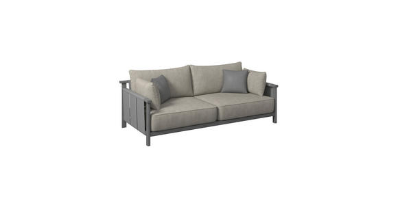 2-SITZER-SOFA  in Flachgewebe Anthrazit, Taupe  - Taupe/Anthrazit, ROMANTIK / LANDHAUS, Holz/Textil (219/83/98cm) - Dieter Knoll