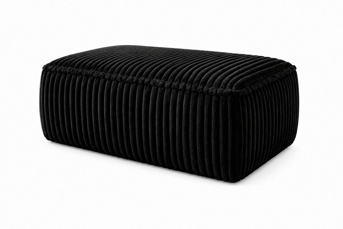 HOCKER in Textil, Holzwerkstoff Schwarz  - Schwarz, KONVENTIONELL, Holzwerkstoff/Kunststoff (105/43/65cm) - Livetastic