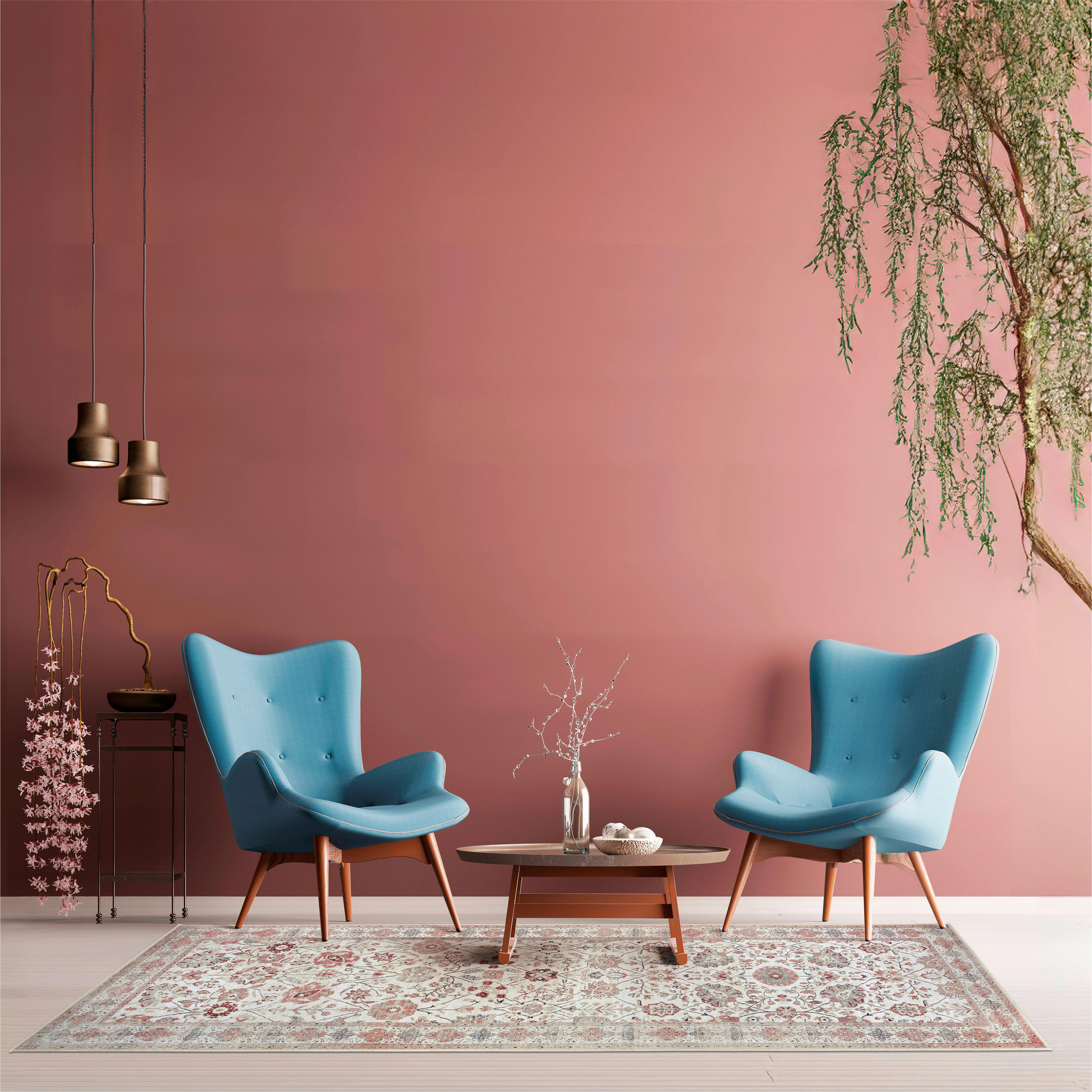 BĚHOUN, 80/250 cm, světle modrá, perleť, korály - korály/světle modrá, Design, textil/plast (80/250cm) - Lindorug