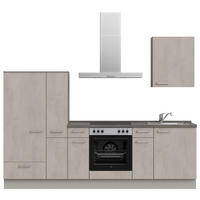 KÜCHENLEERBLOCK 270 cm   in Grau, Schieferfarben, Hellgrau  - Schieferfarben/Edelstahlfarben, MODERN, Holzwerkstoff/Metall (270cm) - Nobilia