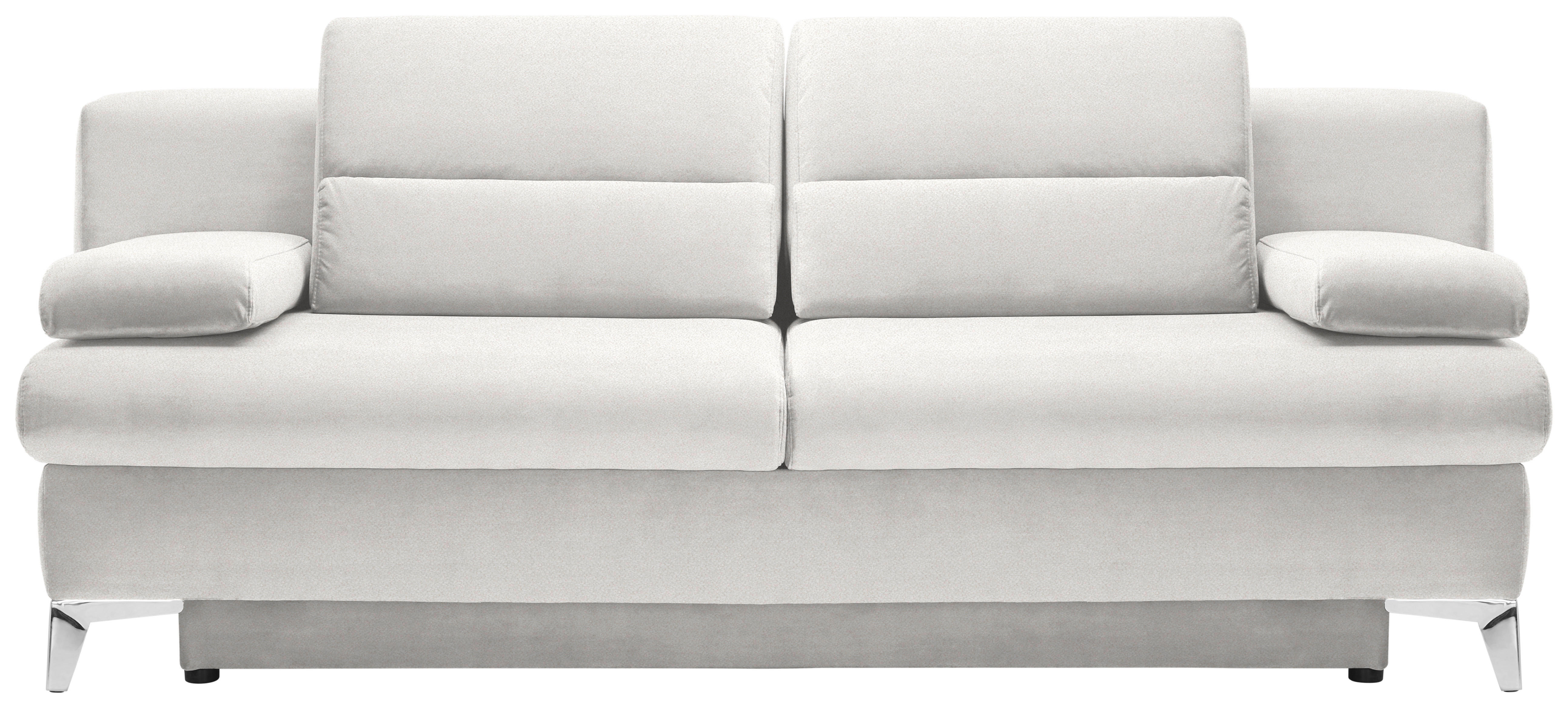 SCHLAFSOFA Flachgewebe Weiß  - Weiß, Design, Textil/Metall (206-267/91/110cm) - Venda