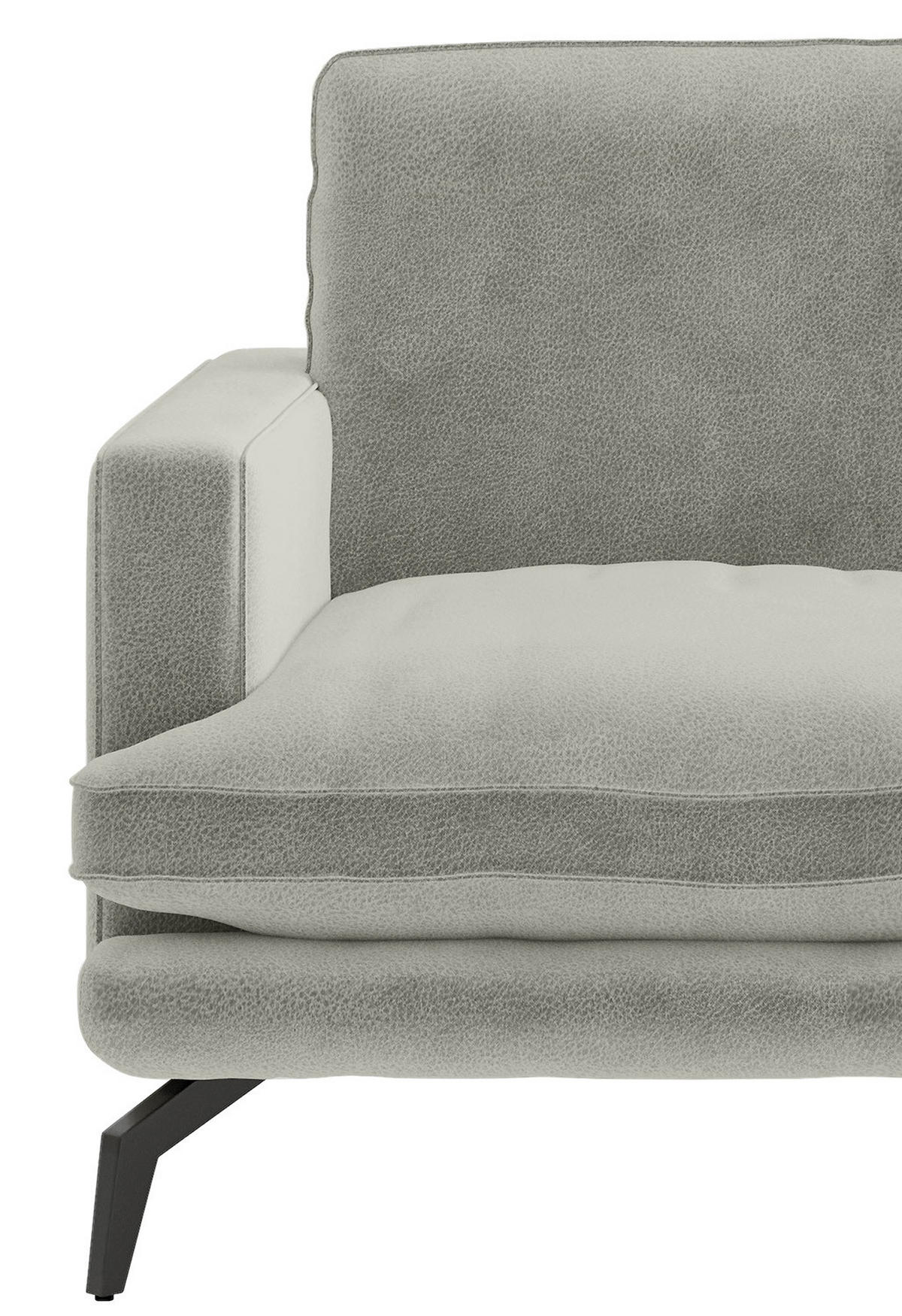 SITZGARNITUR Flachgewebe Hellgrau  - Hellgrau/Schwarz, Design, Textil/Metall (250/202cm) - Livetastic