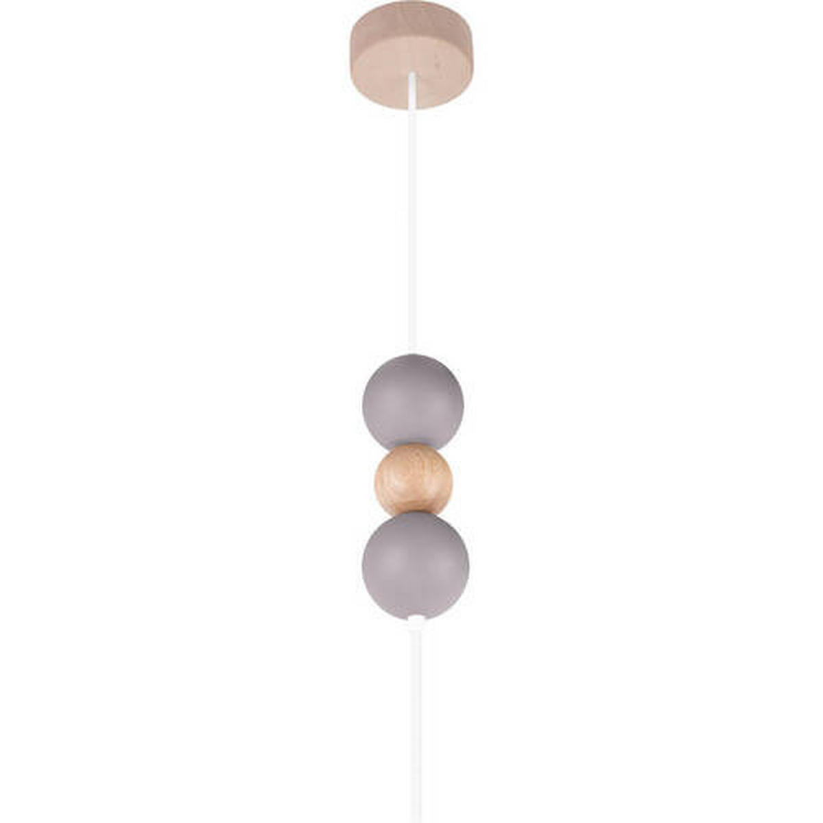ZÁVĚSNÉ SVÍTIDLO,   - šedá/přírodní barvy, Basics, dřevo (40/110cm)