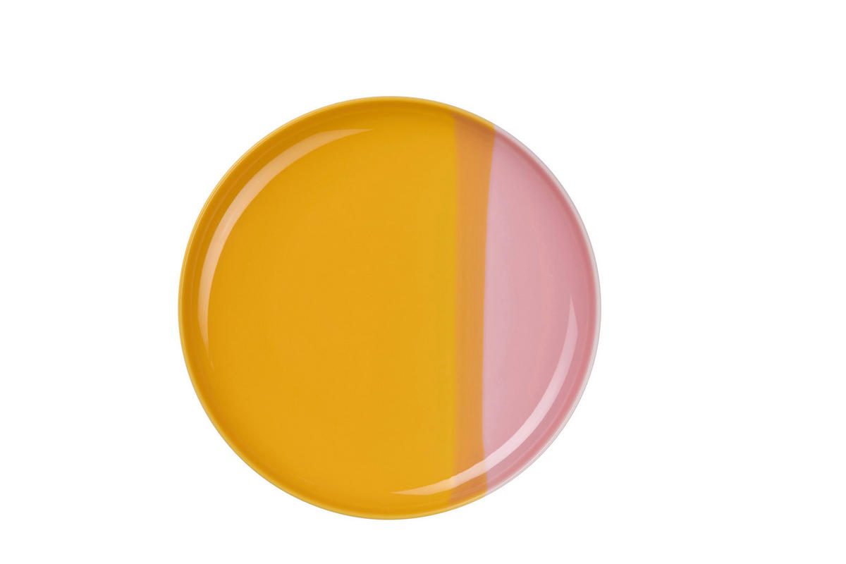 DESERTNI TANJIR  keramika  porcelan  - svetloružičasta/tamnožuta, Osnovno, keramika (22/2,6cm) - ASA