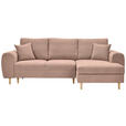 ECKSOFA Altrosa Webstoff  - Schwarz/Altrosa, KONVENTIONELL, Holz/Textil (250/145cm) - Carryhome