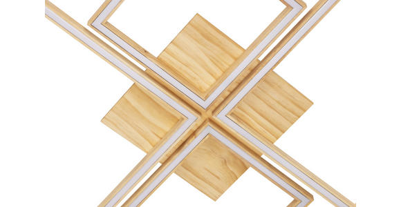 LED-DECKENLEUCHTE 75,5/75,5/5 cm   - Weiß, LIFESTYLE, Holz/Metall (75,5/75,5/5cm) - Novel