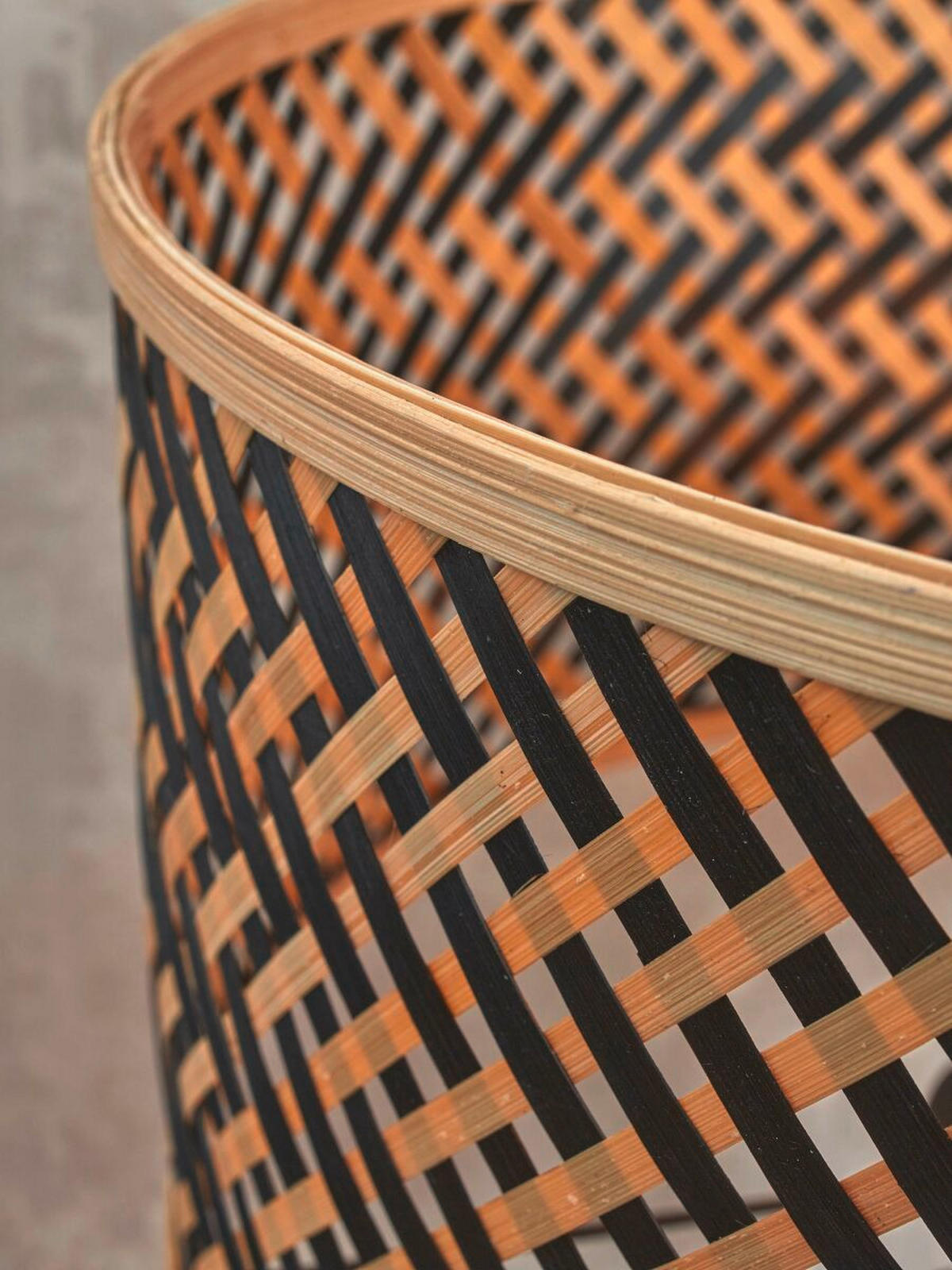 TISCHLEUCHTE GOOD&MOJO  20/40/20 cm   - Schwarz/Naturfarben, Trend (20/40/20cm) - Good & Mojo