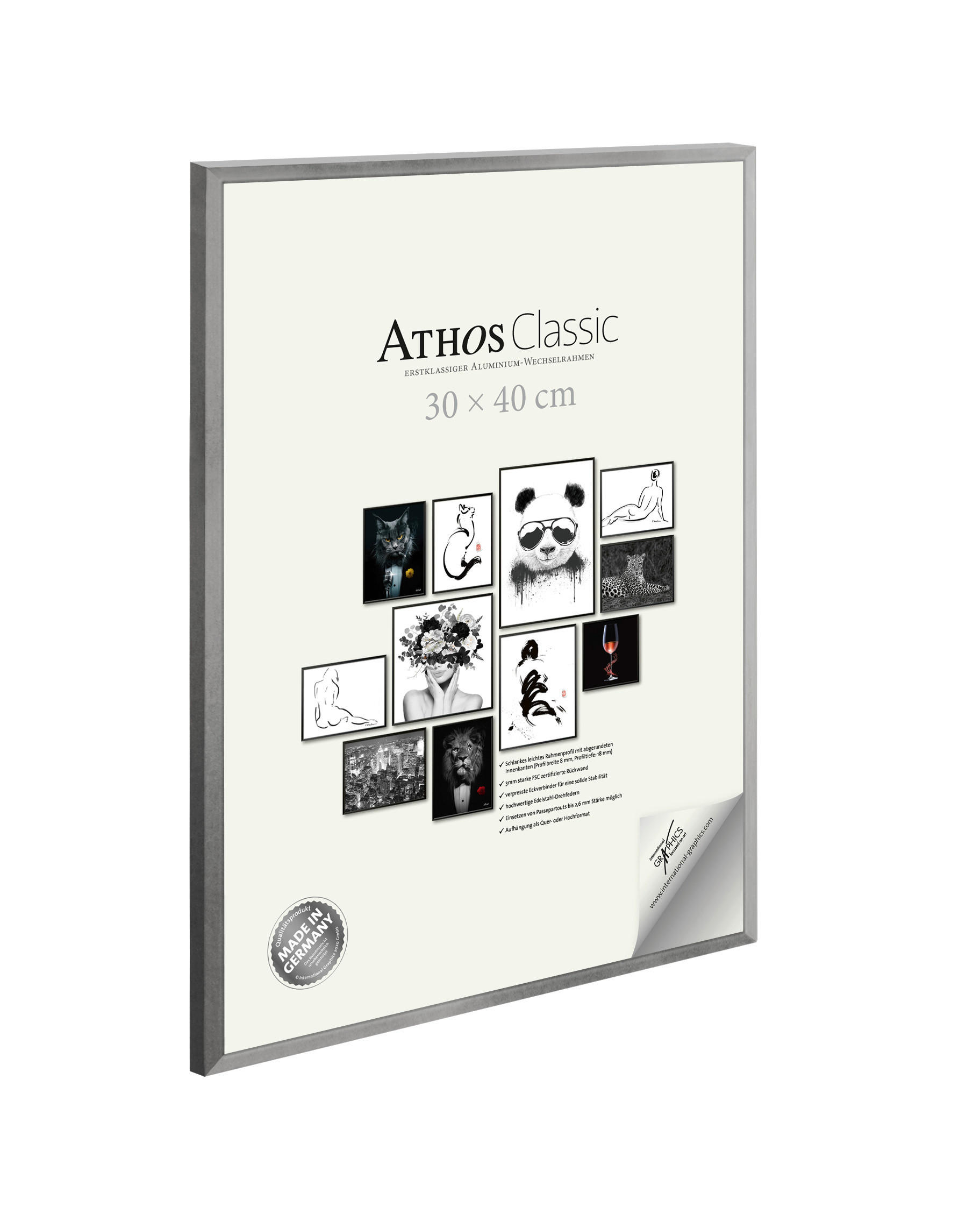 BILDERRAHMEN - Silberfarben, Basics, Papier/Holzwerkstoff (30/40/1,8cm)