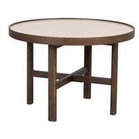 SOFFBORD i trä, keramik 60/40 cm  - beige/mörkbrun, Klassisk, trä/keramik (60/40cm) - Rowico