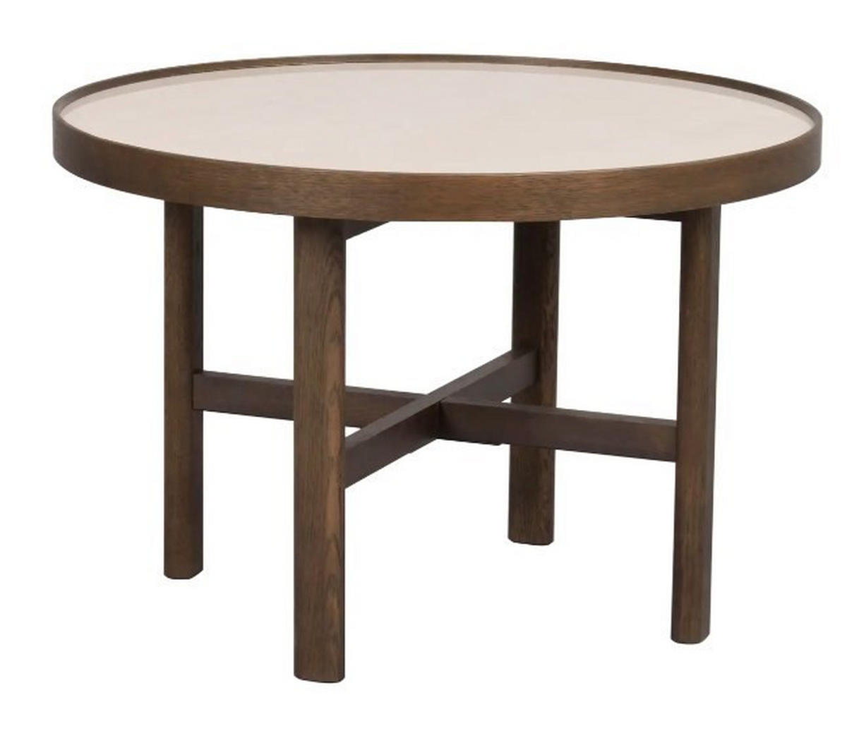 SOFFBORD i trä, keramik 60/40 cm  - beige/mörkbrun, Klassisk, trä/keramik (60/40cm) - Rowico