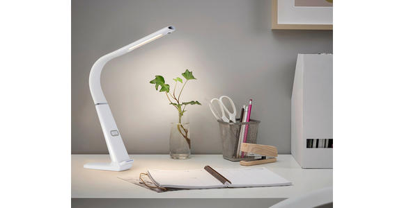 LED-SCHREIBTISCHLEUCHTE 6,5/13/48 cm - Weiß, Basics, Kunststoff (6,5/13/48cm) - Novel