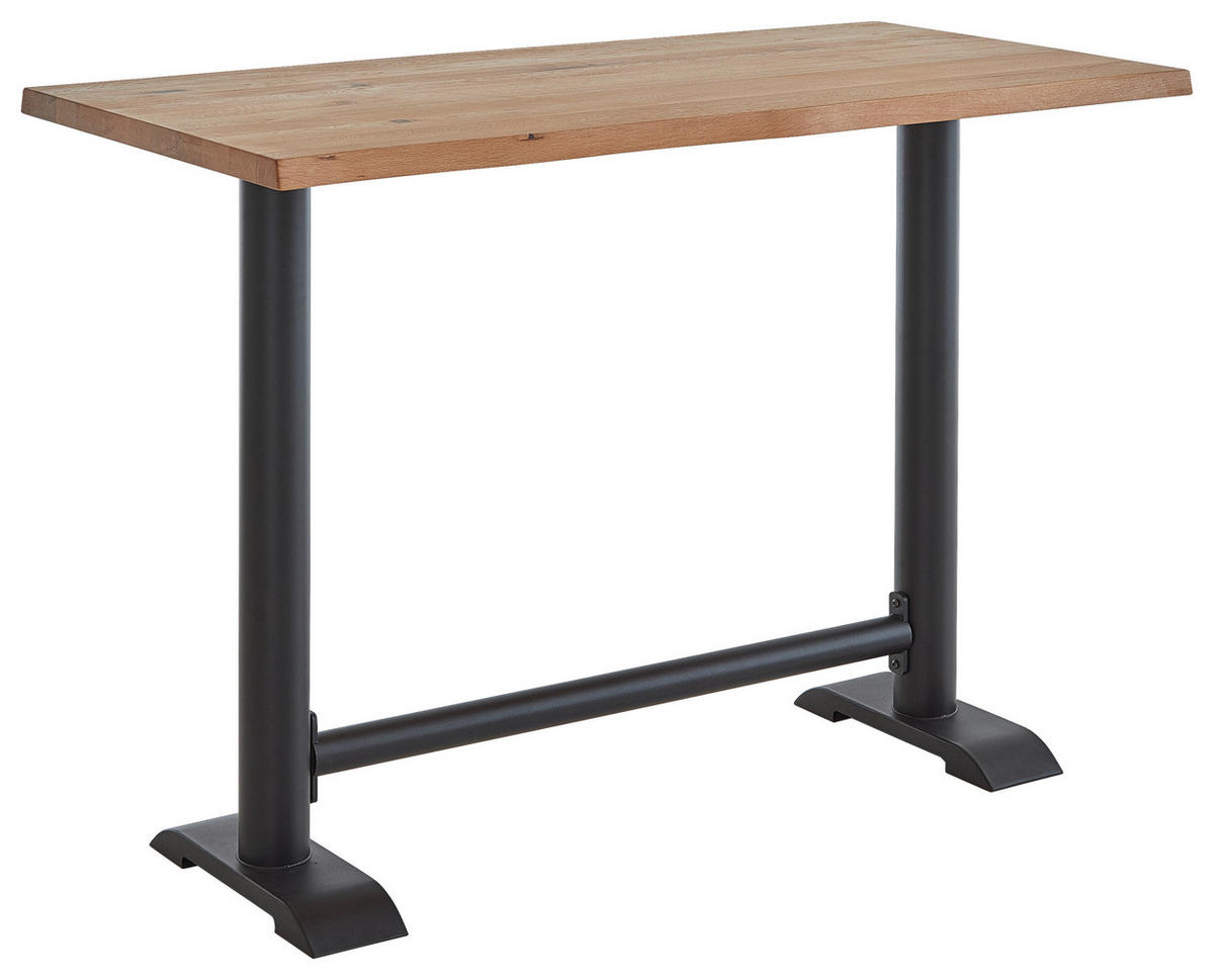 BARTISCH Wildeiche massiv rechteckig Wildeiche  - Wildeiche/Schwarz, LIFESTYLE, Holz/Metall (160/80/110cm) - Valdera