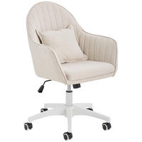 DREHSTUHL Mikrofaser Beige  - Weiss/Beige, Design, Kunststoff/Textil (59/83-93/68cm) - Livetastic
