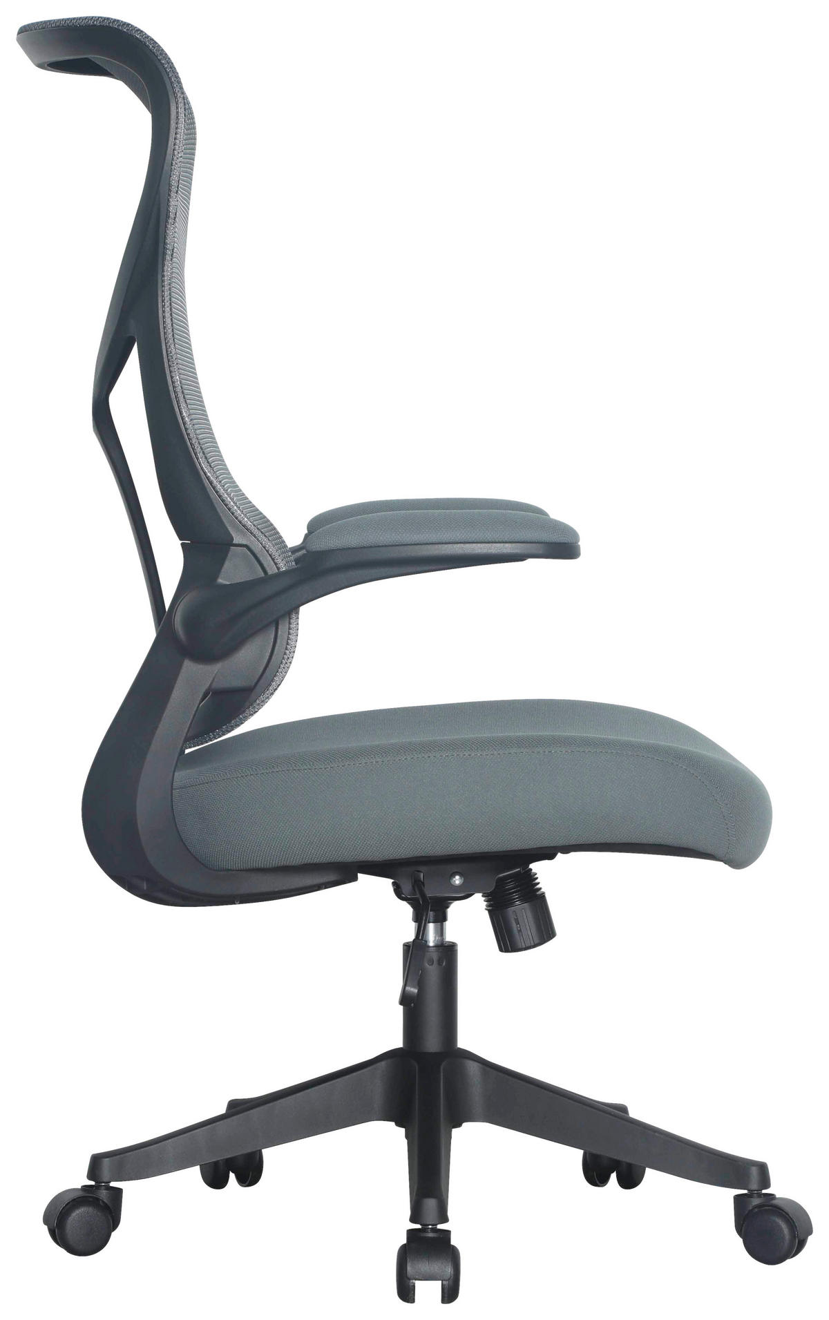 DREHSTUHL Netzbespannung Grau  - Schwarz/Grau, MODERN, Holz/Kunststoff (65/108/116/66cm) - MID.YOU