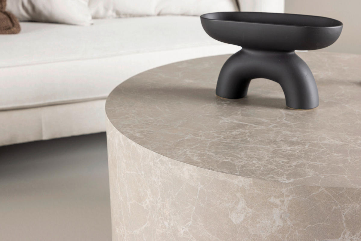 COUCHTISCH Pappel rund Beige  - Beige, MODERN, Holz (80/45cm) - Livetastic