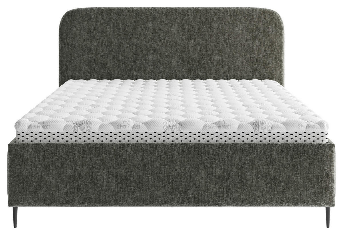 STOPPAD SÄNG 160/200 cm  i antracit  - svart/antracit, Modern, metall/trämaterial (160/200cm) - MID.YOU