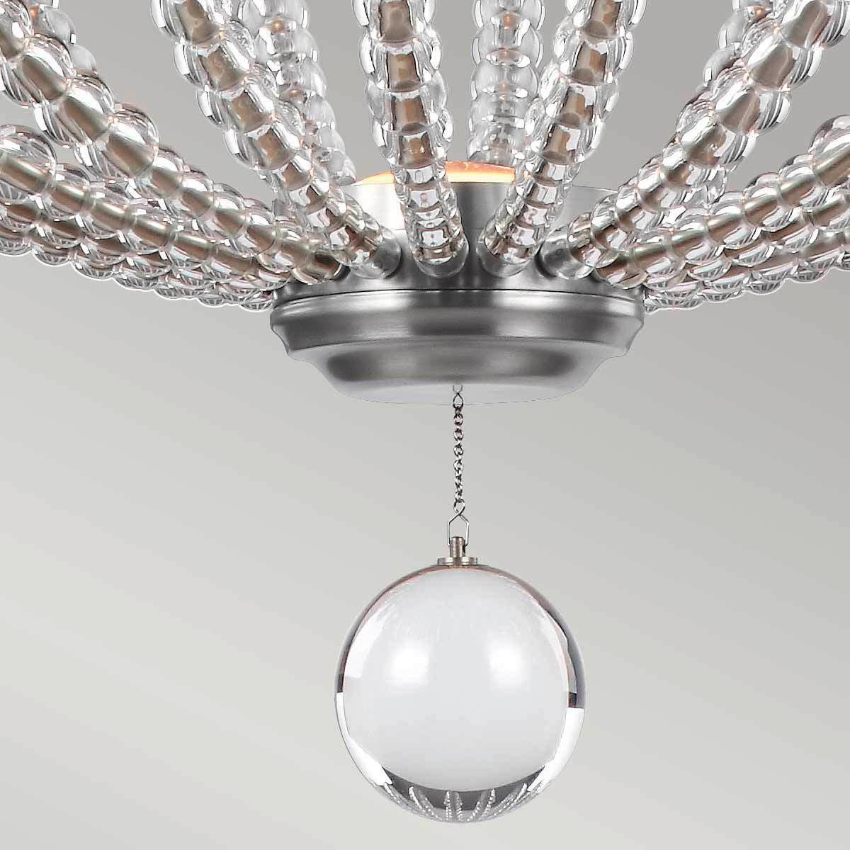 HÄNGELEUCHTE Elstead Oberlin 81.3/108 cm   - Nickelfarben, Design, Glas/Metall (81.3/108cm) - Elstead Lighting