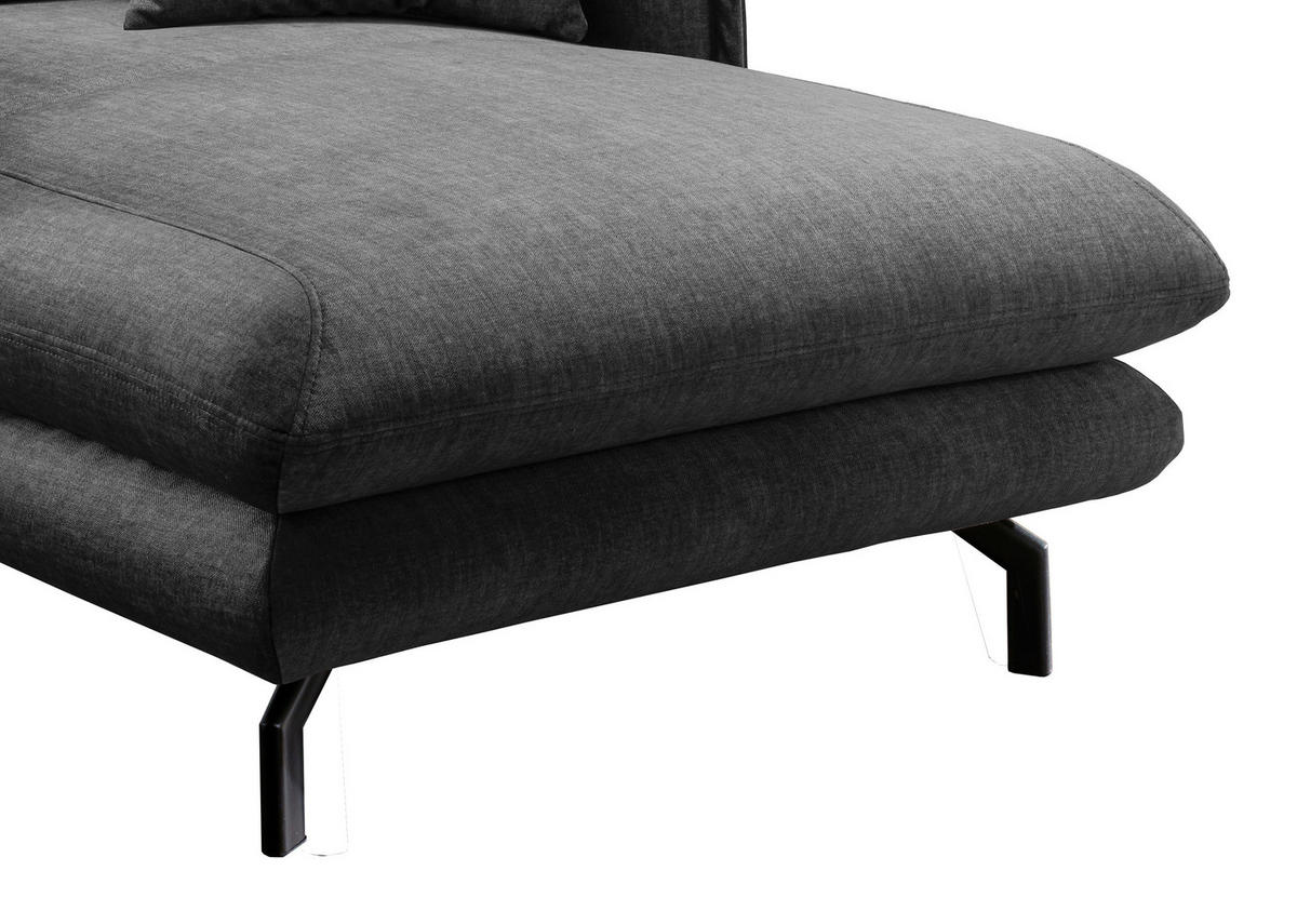 XXL-SESSEL Velours Grau  - Schwarz/Grau, Modern, Textil/Metall (111/101/167cm) - Livetastic