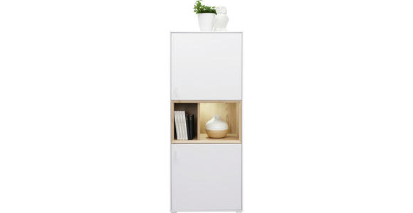 KOMMODE 55/136/40 cm - Eichefarben/Weiß, Design, Holzwerkstoff/Kunststoff (55/136/40cm) - Hom`in
