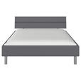 BETT 160/200 cm  in Grau  - Alufarben/Grau, Design, Holzwerkstoff/Metall (160/200cm) - Carryhome